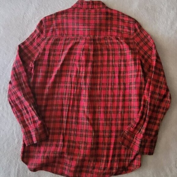 H&M Flannel Plaid Button Down Shirt Women's Size 6 - Picture 5 of 5